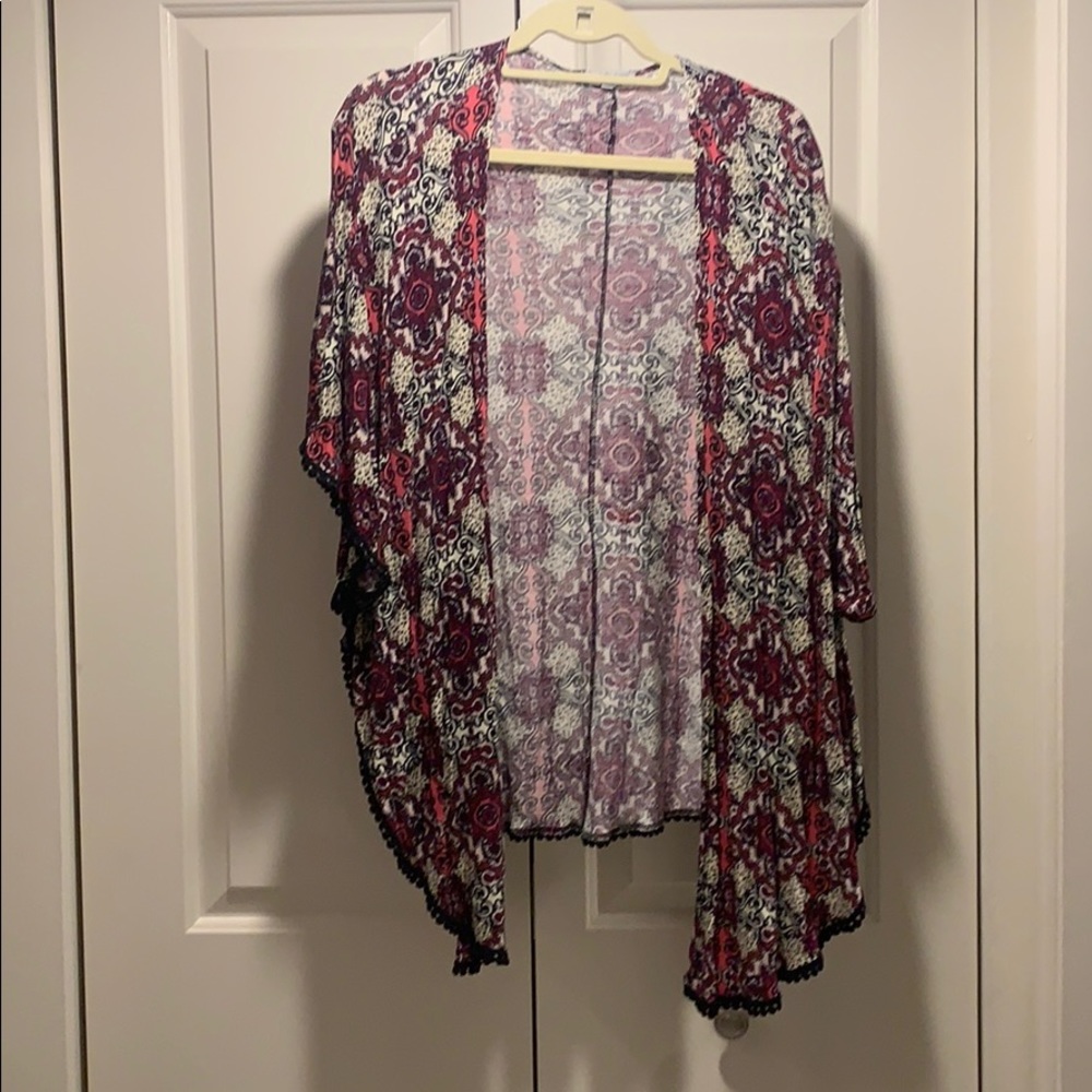 Pink, Purple & Black Poncho
